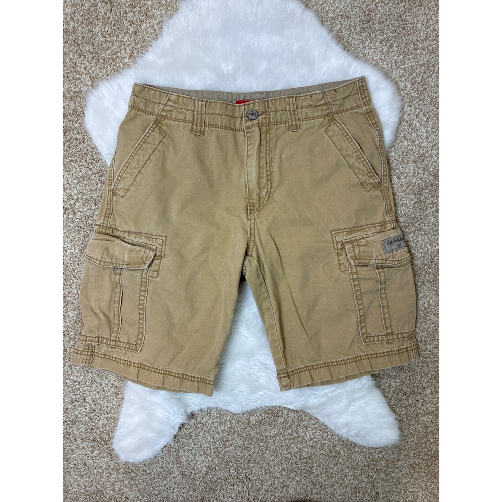 Vintage Y2K Unionbay Cargo Shorts Mens 32 Khaki Tan Baggy Utility Skater Cotton